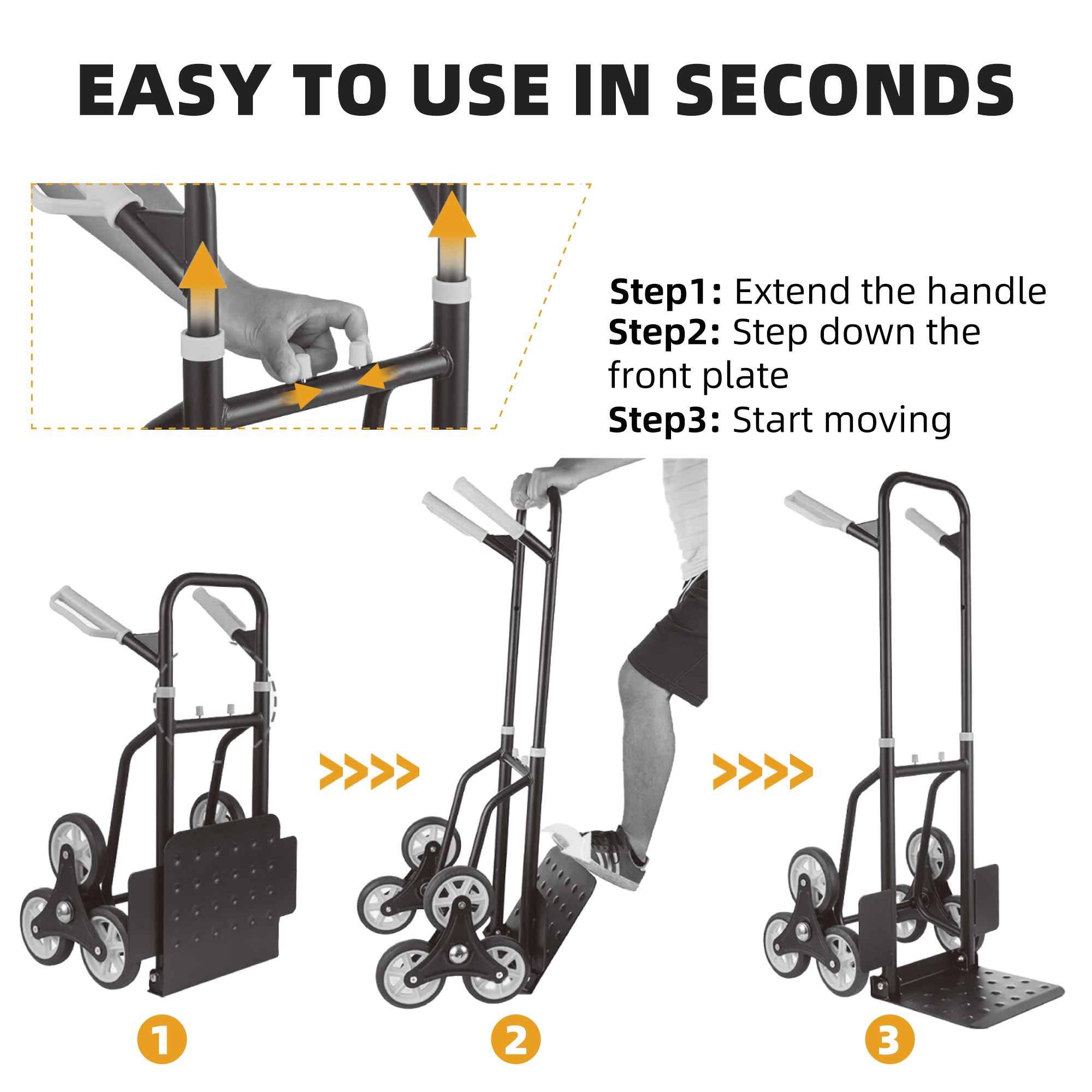 Stair Climbing Hand Truck Heavy Duty Stair Climber Dolly Cart_voghion.com
